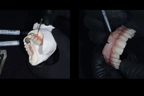 Aplicação dos pigmentos.